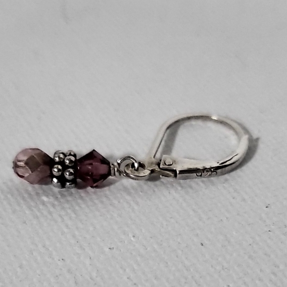 💮 Crystal Drop .925 Sterling Silver Earrings - Picture 4 of 9